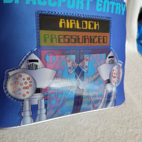 Loungefly Pixar Toy Story Pizza Planet Space Entry Mini Backpack Blue NWT - Picture 6 of 10